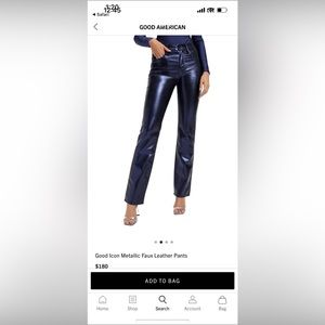 Good American Good Icon Metallic Faux Leather Pants